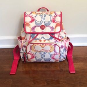 SUPER CUTE Multi-Colored Coach Backpack!